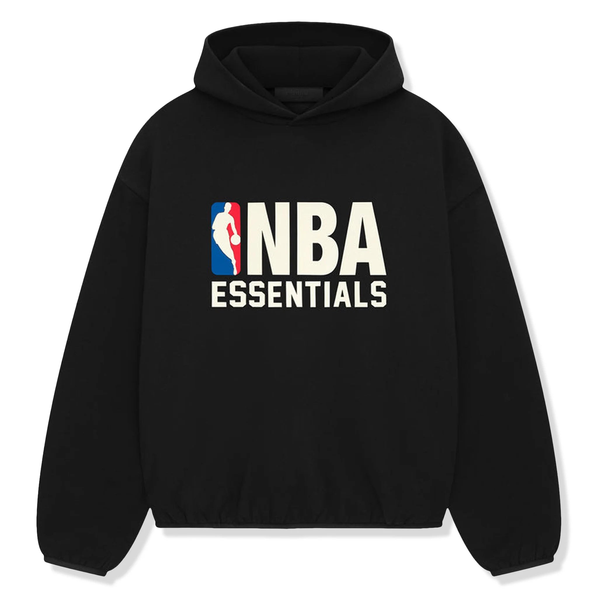 Front view of Fear Of God Essentials x NBA Black Hoodie 192AL246401F